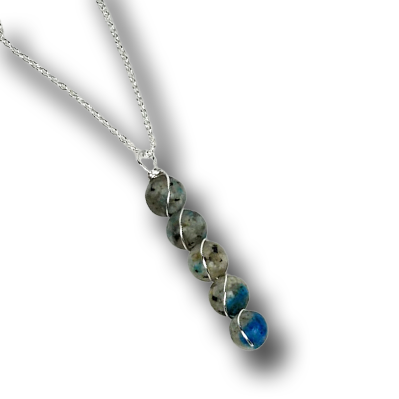 Wire Wrapped Semi-Precious 5 Stone Pendant