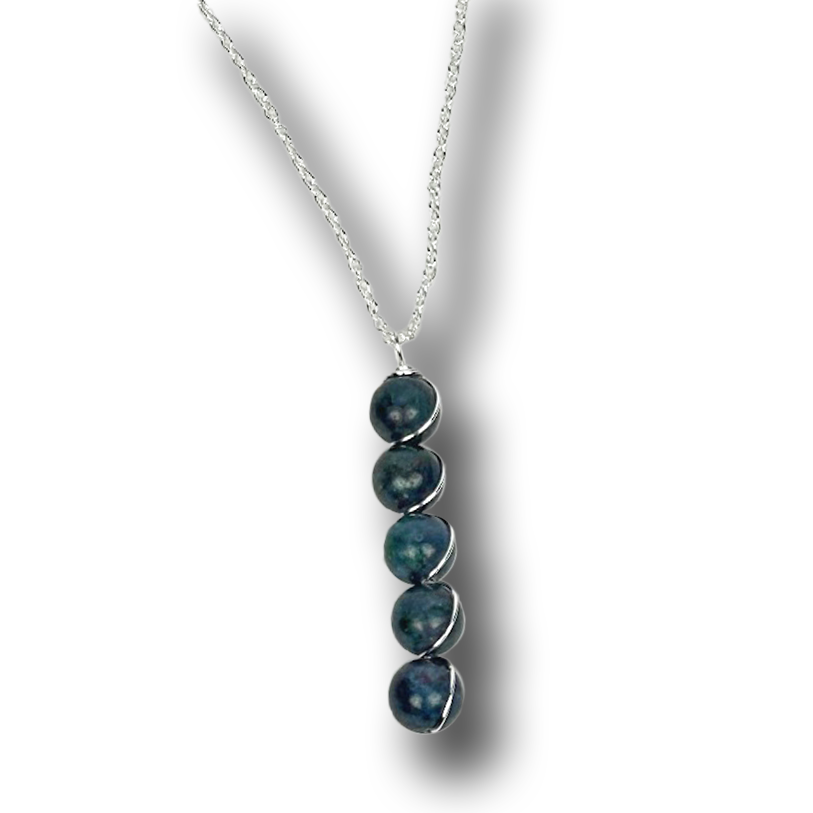 Wire Wrapped Semi-Precious 5 Stone Pendant