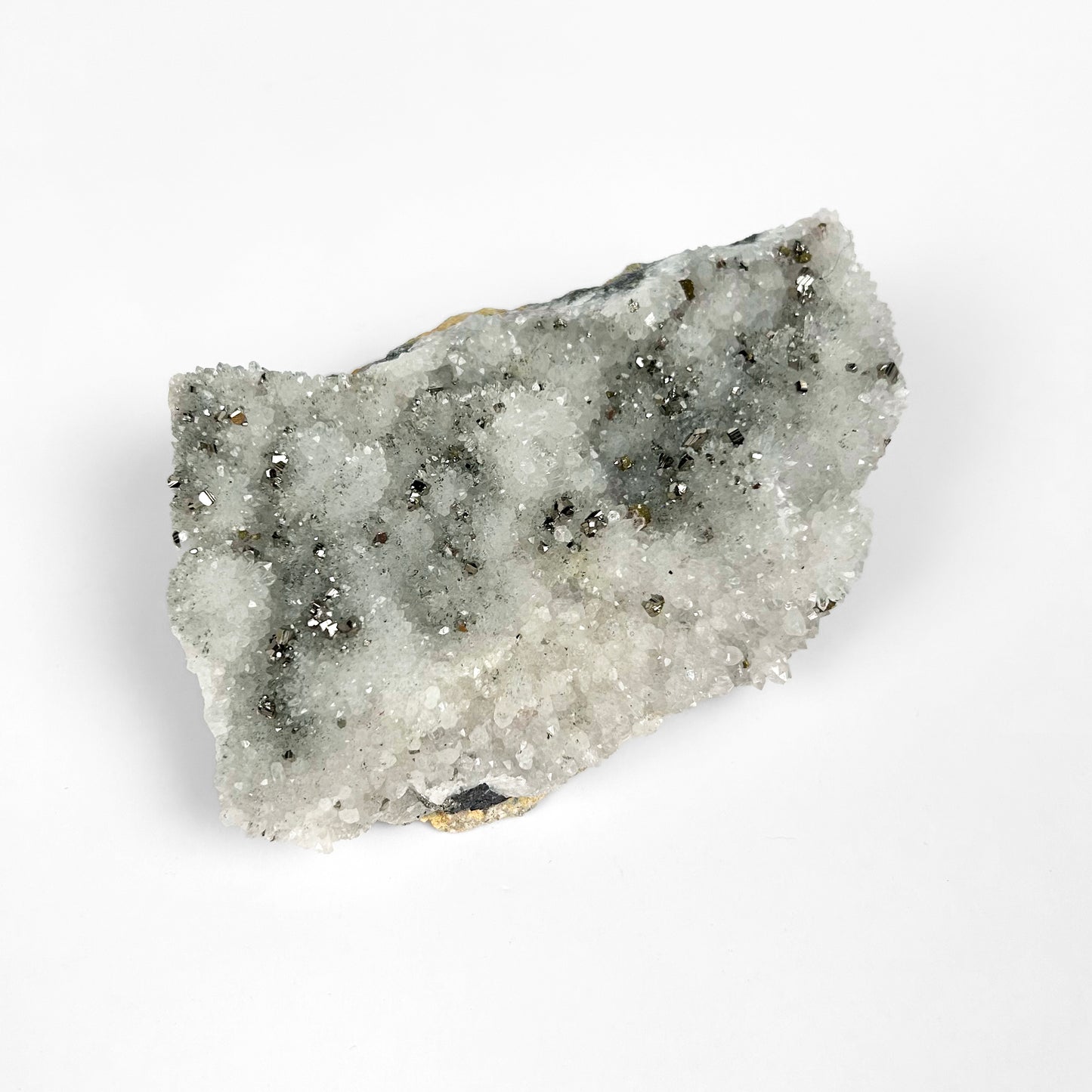 White Calcite with Pyrite Cluster B