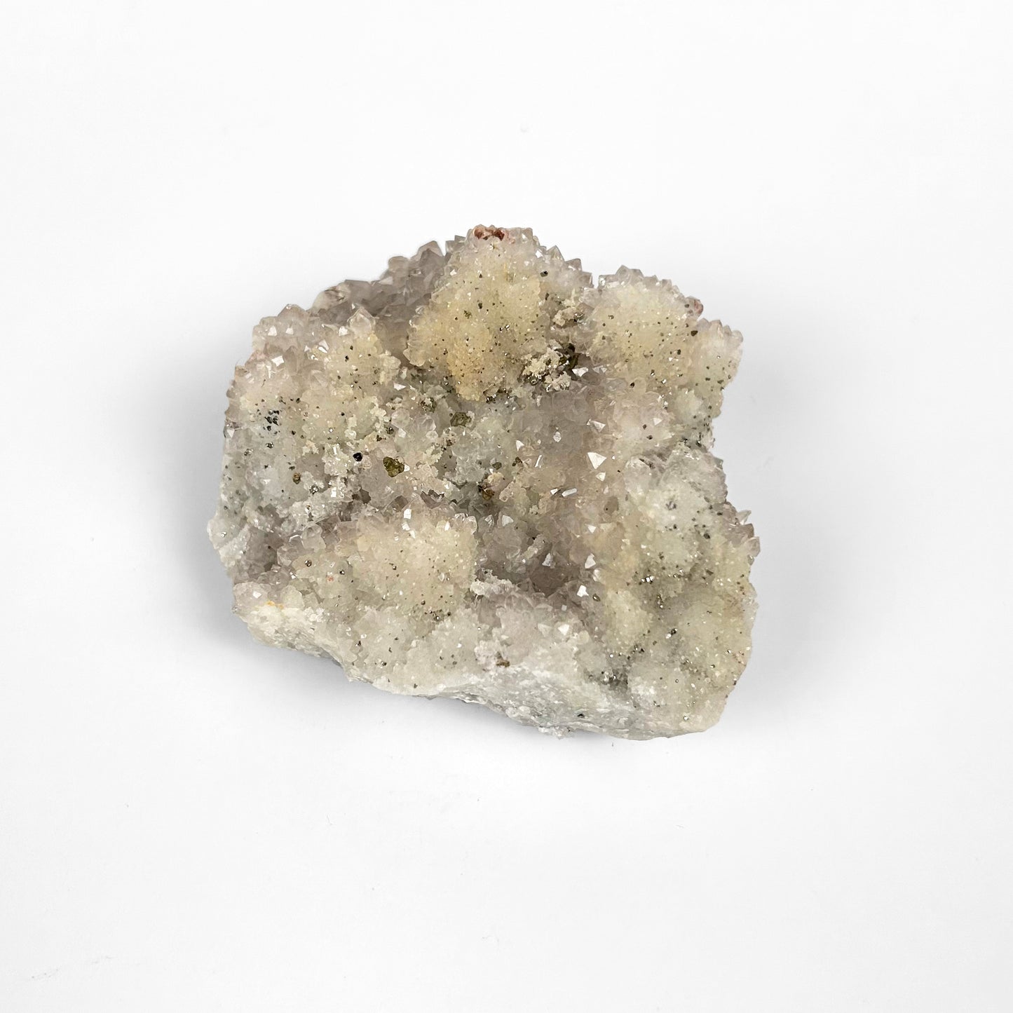 White Calcite with Pyrite Cluster C
