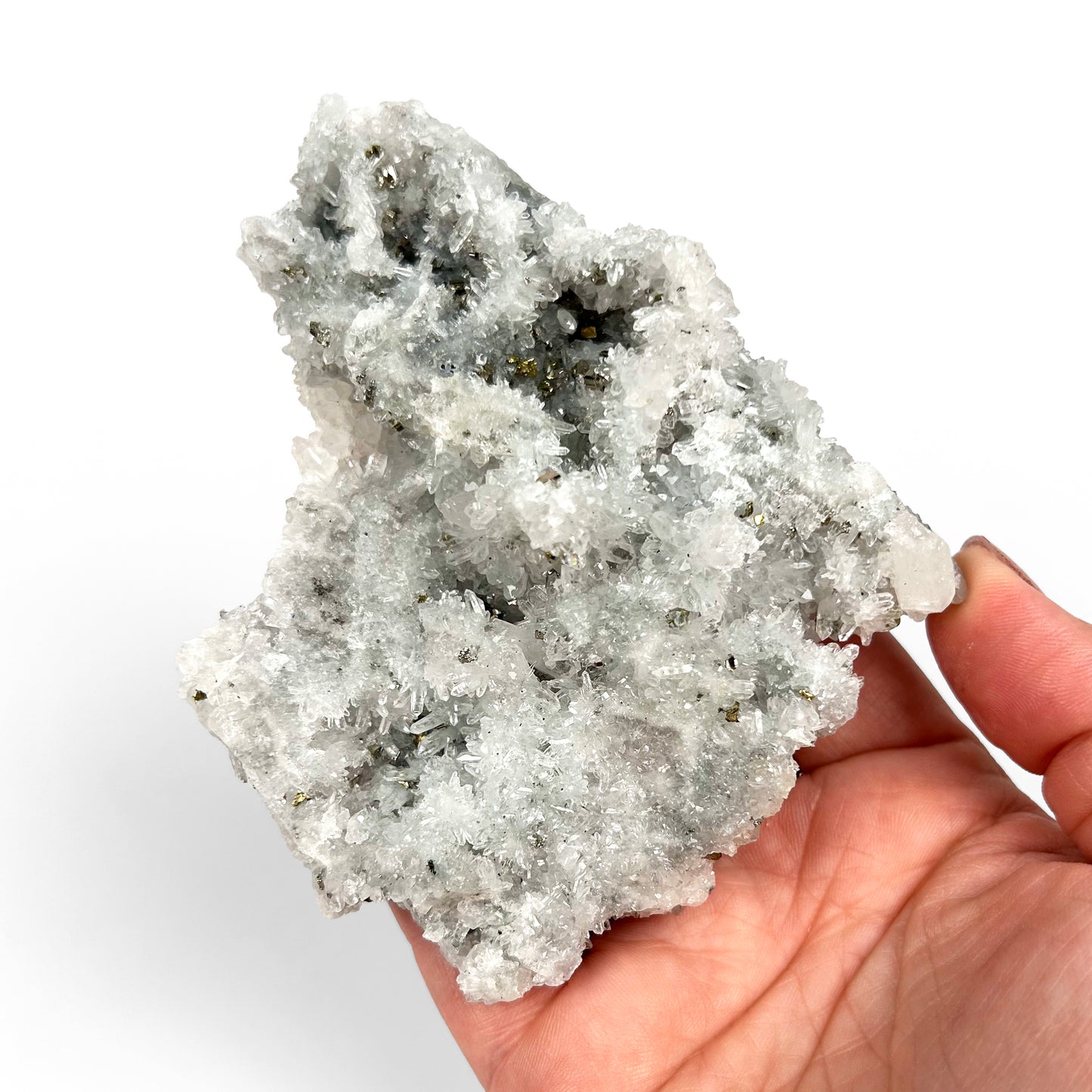 White Calcite with Pyrite Cluster M