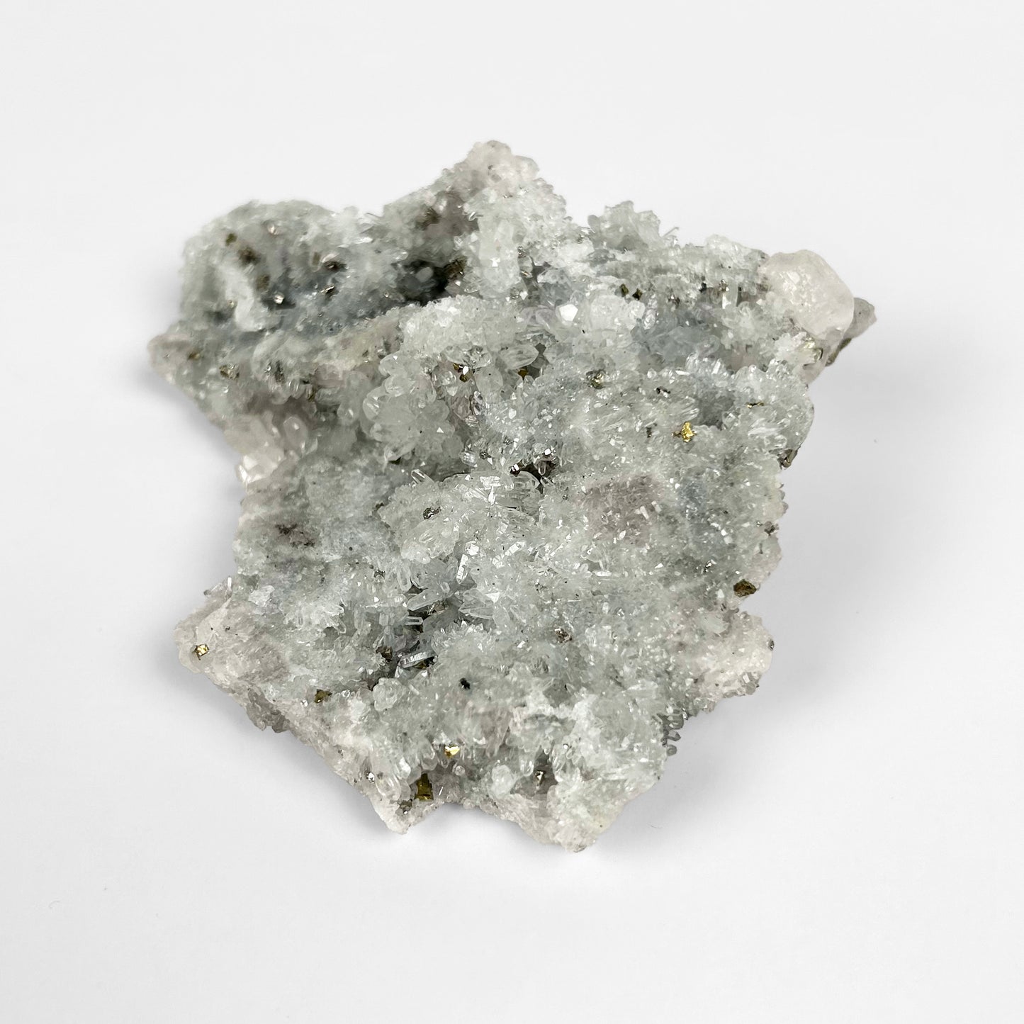 White Calcite with Pyrite Cluster M