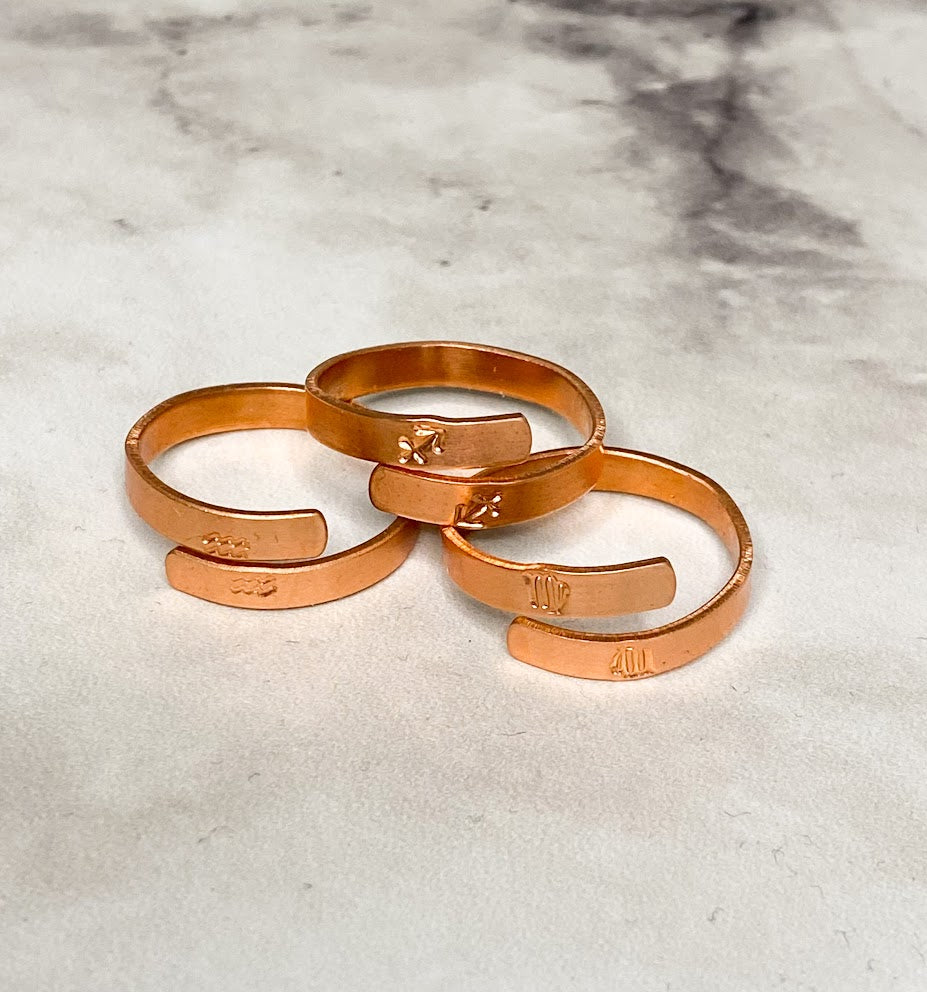 Hand Stamped Copper Wrap Ring
