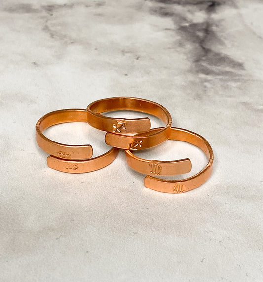 Hand Stamped Copper Wrap Ring