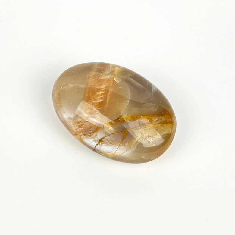 Peach Moonstone Palm Stone