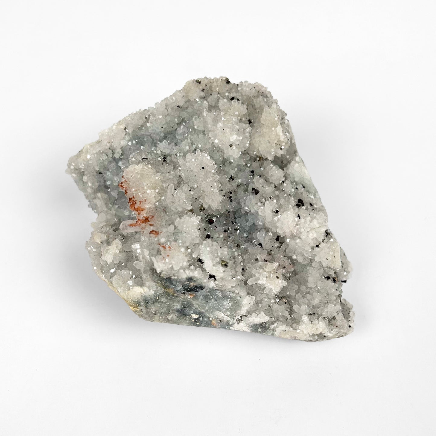 White Calcite with Pyrite Cluster A