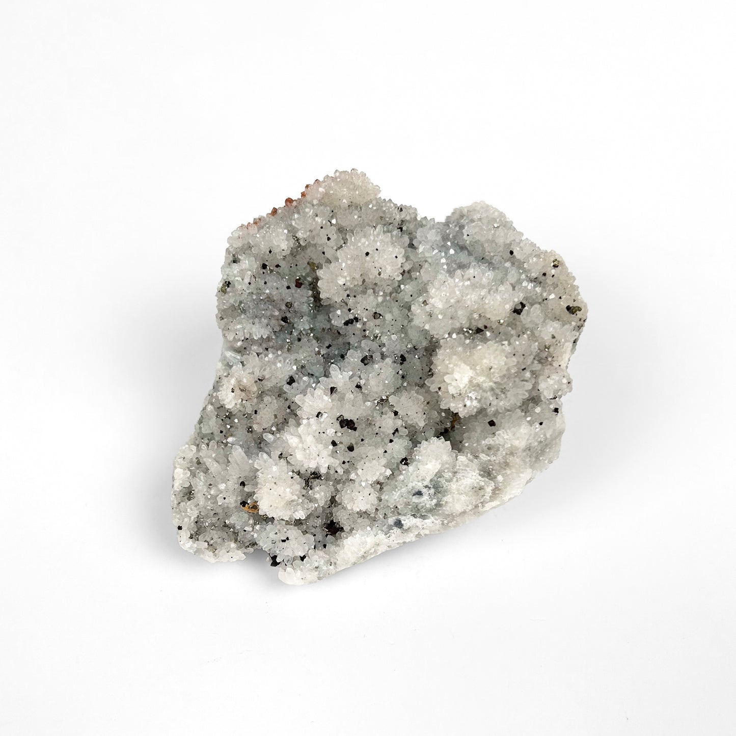 White Calcite with Pyrite Cluster A