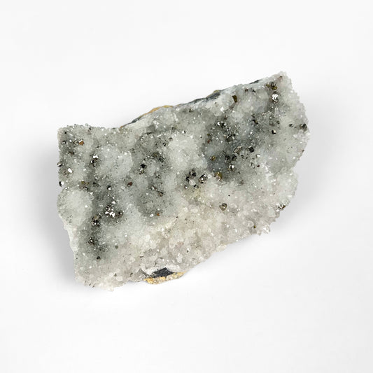 White Calcite with Pyrite Cluster B