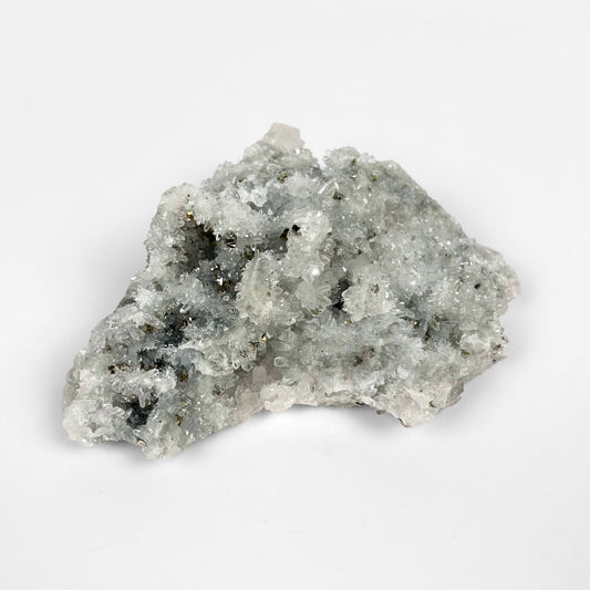 White Calcite with Pyrite Cluster M