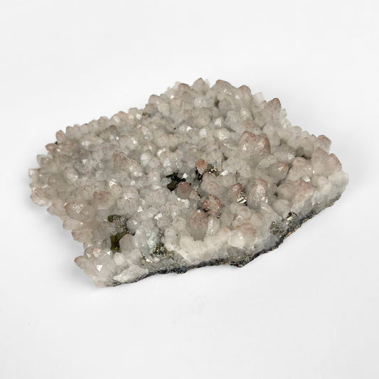 White Calcite with Pyrite Cluster R