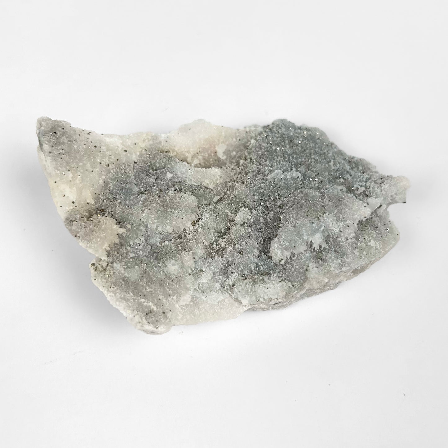 White Calcite with Pyrite Cluster S