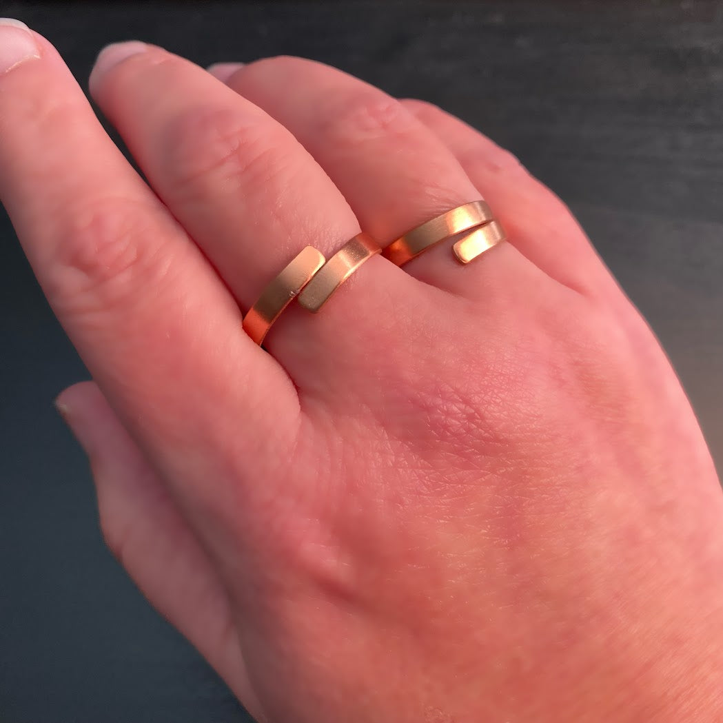 Hand Stamped Copper Wrap Ring